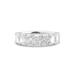 Platinum Radiant Cut Lab Diamond 7 Stone Half Eternity Ring