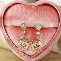 Round brilliant Lab Diamond Celestial Ring-Inspired Stud Earrings