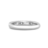 14K White Gold Round and Radiant Cut Lab Diamond 5 Stone Half Eternity Ring