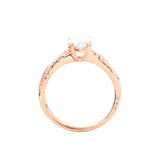 14K Rose Gold 1.5ct Pear Cut Lab Diamond Twist Pave Ring