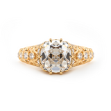 14K Yellow Gold 3.5ct Elongated Lab Diamond Antique-inspired Ring