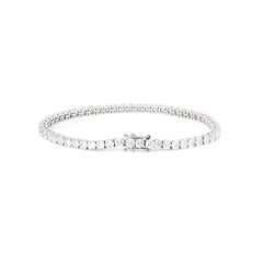 6 CT TW Round Cut Lab Diamond 4 - Prong Basket Tennis Bracelet with Box Clasp and Double Safety - MMR
