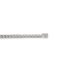 6 CT TW Round Cut Lab Diamond 4 - Prong Basket Tennis Bracelet with Box Clasp and Double Safety - MMR