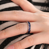 14K White Gold Princess Cut Sapphire Eternity Ring| Fiorese Jewelry