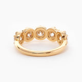 18K Yellow Gold 5 Stone Round Brilliant Cut Diamond Statement Ring