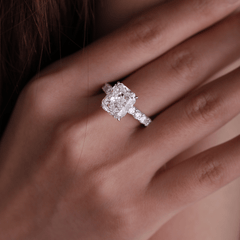 Radiant Cut Lab Diamond Engagement Ring