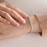 3.3mm Round Cut Lab Diamond 4 Prong Basket Tennis Bracelet Everyday Essential