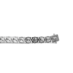 6mm Round Brilliant Cut Lab Diamond 4 - Prong Basket Tennis Bracelet with Box Clasp and Double Safety - MMR