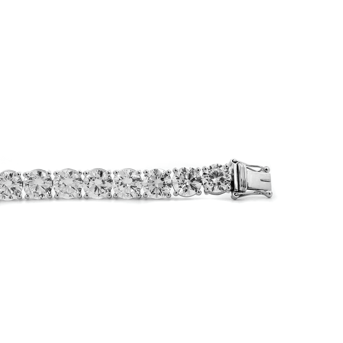 6mm Round Brilliant Cut Lab Diamond 4 - Prong Basket Tennis Bracelet with Box Clasp and Double Safety - MMR