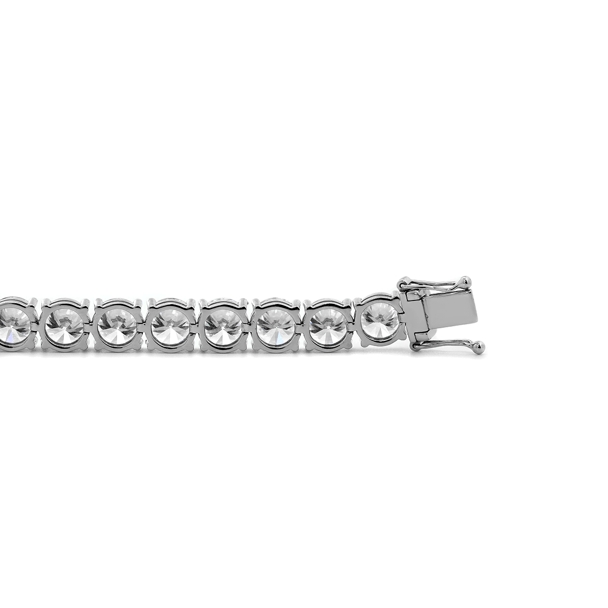 6mm Round Brilliant Cut Lab Diamond 4 - Prong Basket Tennis Bracelet with Box Clasp and Double Safety - MMR