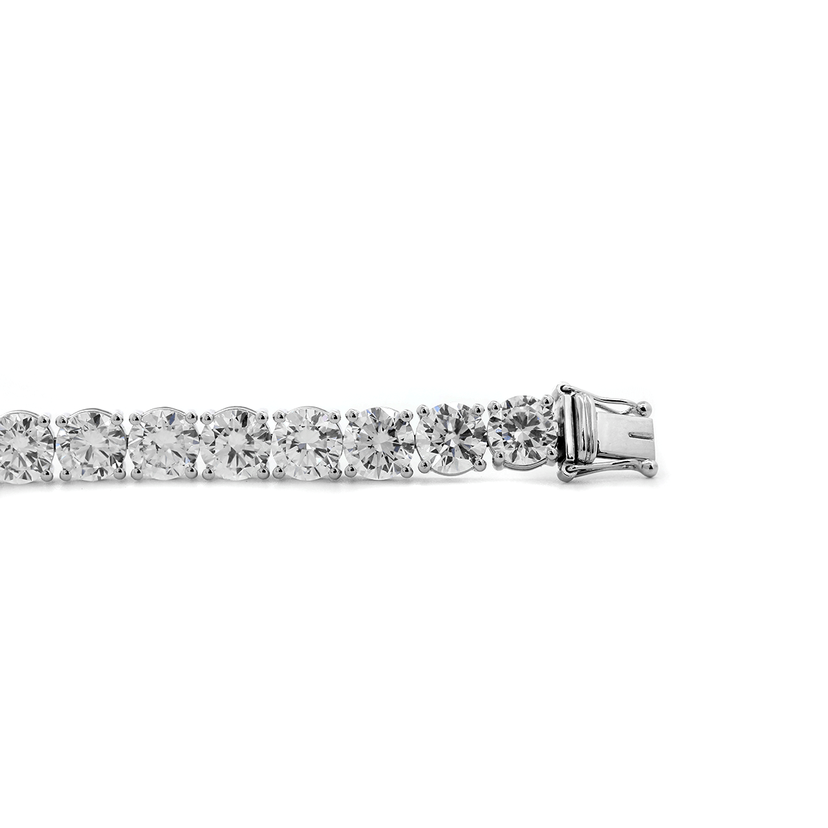 6mm Round Brilliant Cut Lab Diamond 4 - Prong Basket Tennis Bracelet with Box Clasp and Double Safety - MMR
