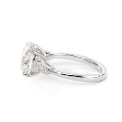 Round Cut Lab Diamond Tapered Three-stone Ring