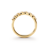 14K Yellow Gold Baguette Cut Lab Diamond 7 Stone Half Eternity Ring