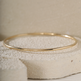 14K Yellow Gold Hollow Tube Bangle Bracelet