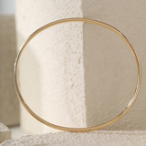 14K Yellow Gold Hollow Tube Bangle Bracelet