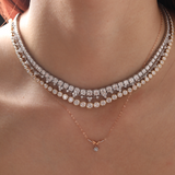 14K Rose Gold Wing Pendant Necklace with Round Lab Diamond in A Diamond-Cut Texture Halo