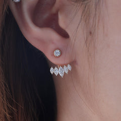 10K Yellow Gold Marquise Lab Diamond 5 Stone Ear Jackets