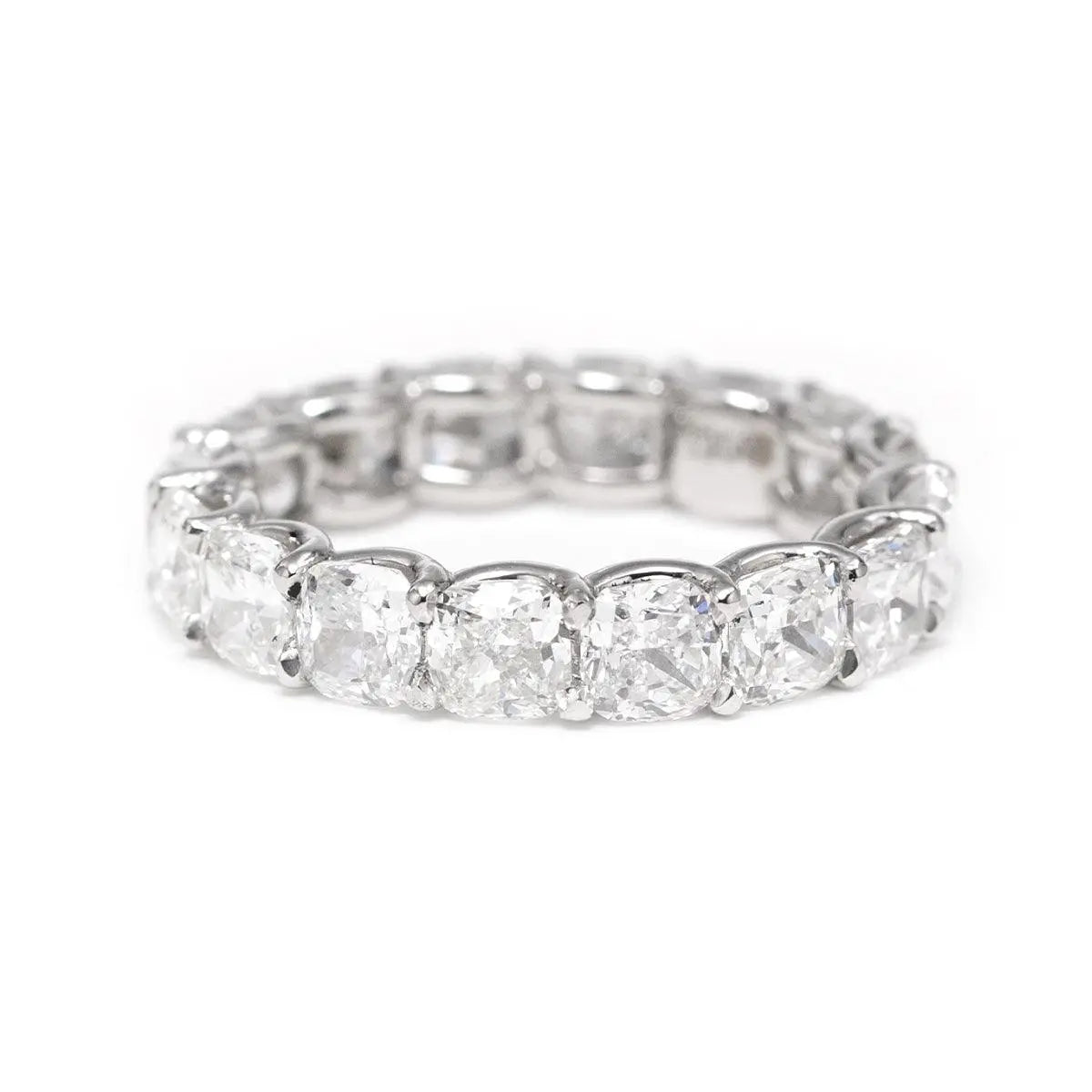 Platinum Cushion Cut Lab Diamond Eternity Ring