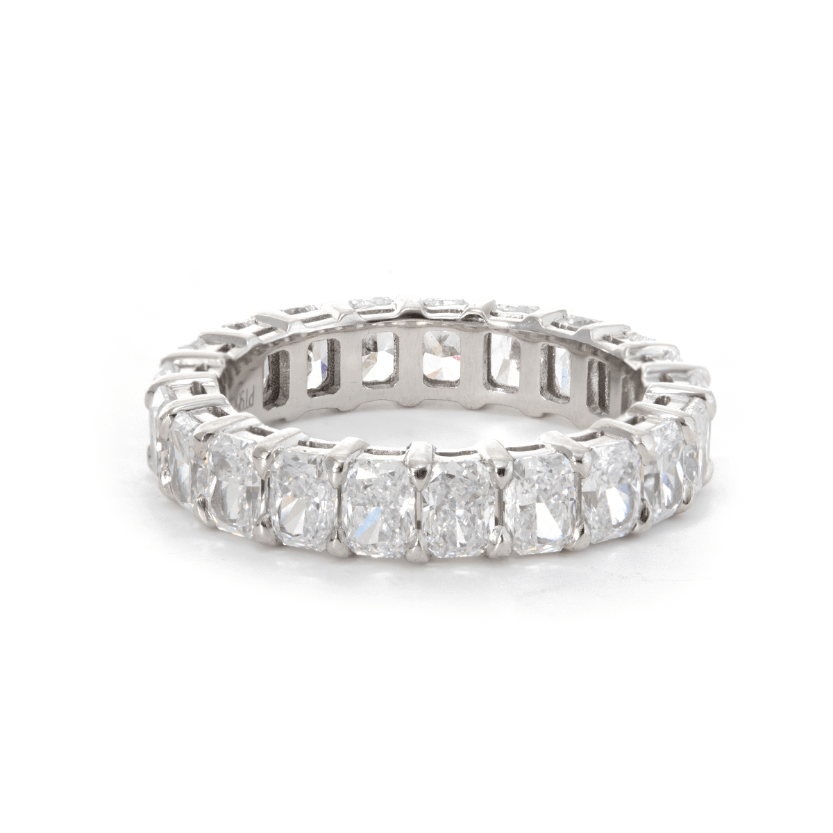 Platinum Radiant Cut Lab Diamond Eternity Wedding Band