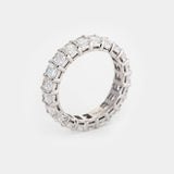 Platinum Radiant Cut Lab Diamond Eternity Wedding Band