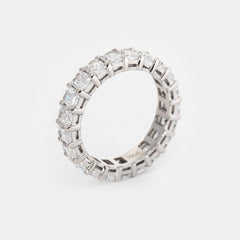 Platinum Radiant Cut Lab Diamond Eternity Wedding Band