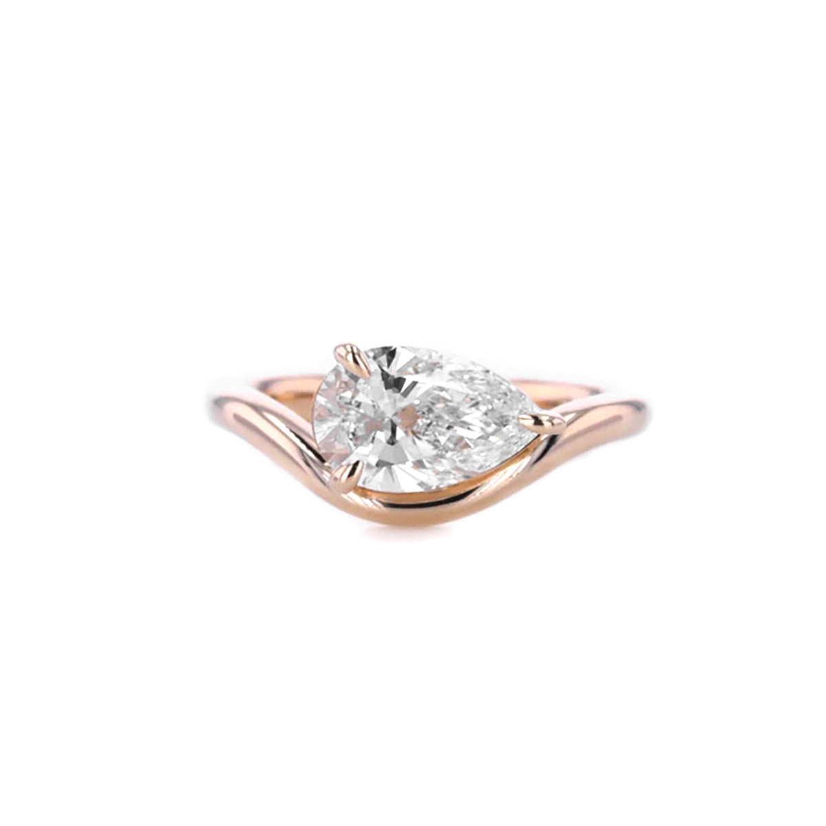 1CT Pear Brilliant Cut Pinky Ring
