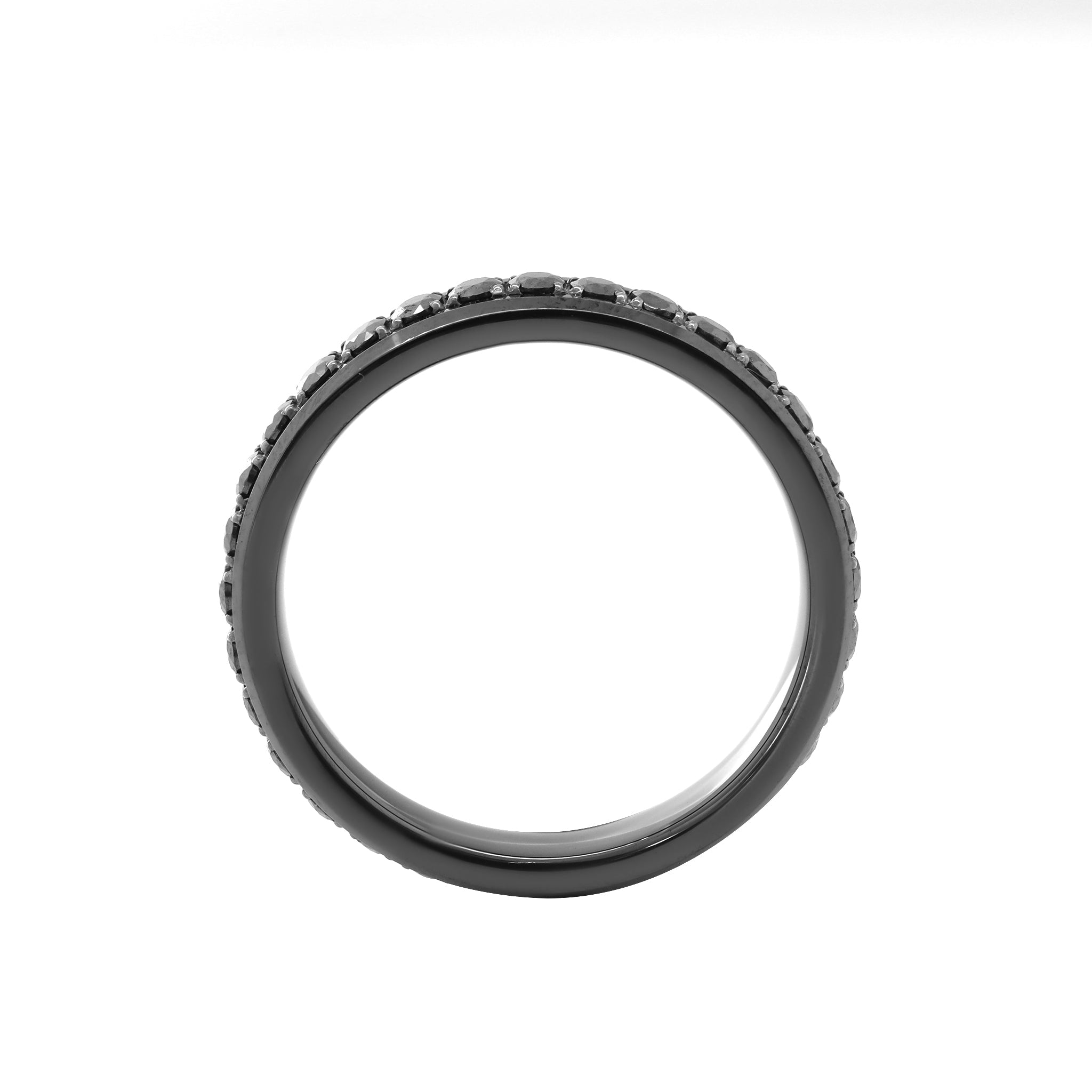 Ceramic Eternity Ring with 1.8mm Black Moissanite （US6.5 Unresizable) - MMR