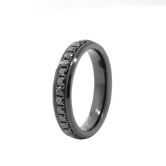 Ceramic Eternity Ring with 1.8mm Black Moissanite （US6.5 Unresizable) - MMR