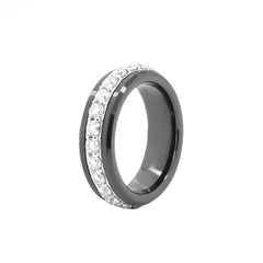 Ceramic Full Eternity Ring with 2.8mm Round Moissanite (US6 Unresizable) - MMR