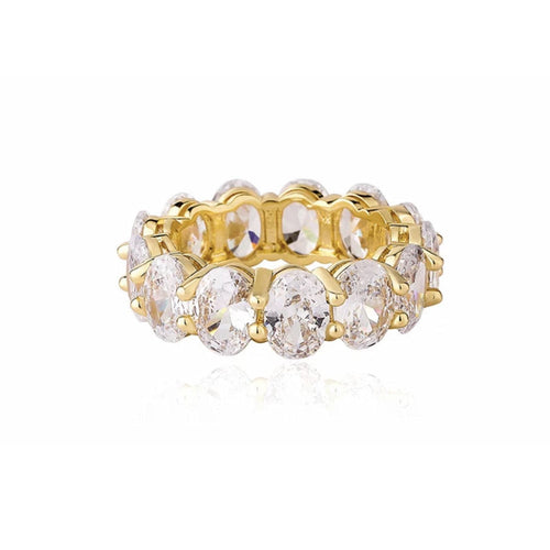 Champagne Yellow Oval Cut Moissanite Gemstone Ring
