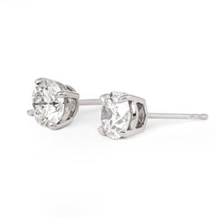 IGI Certified Round Brilliant Lab Diamond 4-Prong Basket Setting Studs--Fiorese Year End Sale