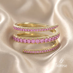 Coil Ring with Round Shape Stone - MMR