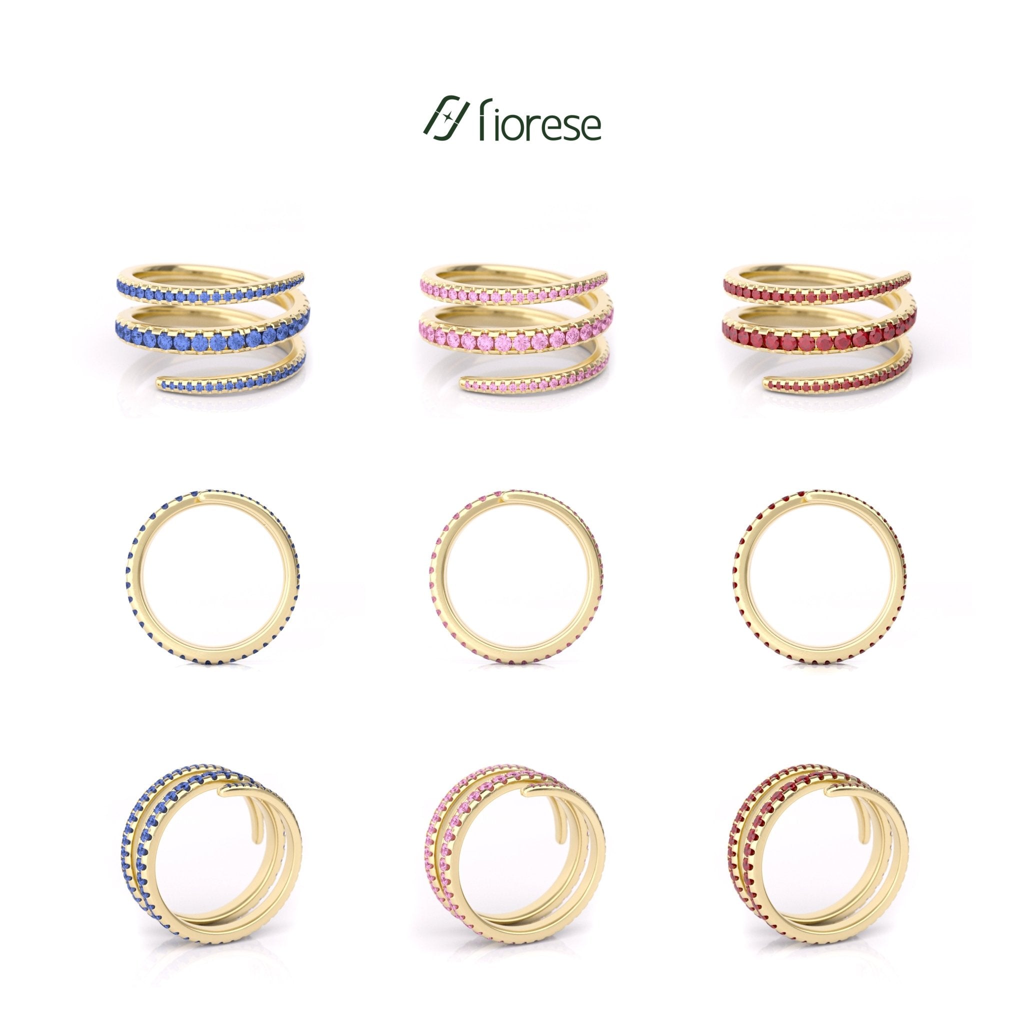 Coil Ring with Round Shape Stone - MMR