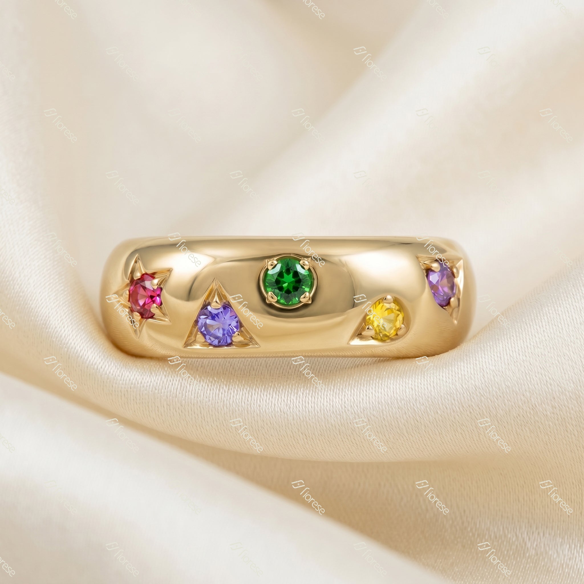 Colorful Gemstone Burst Earring Hoops - MMR