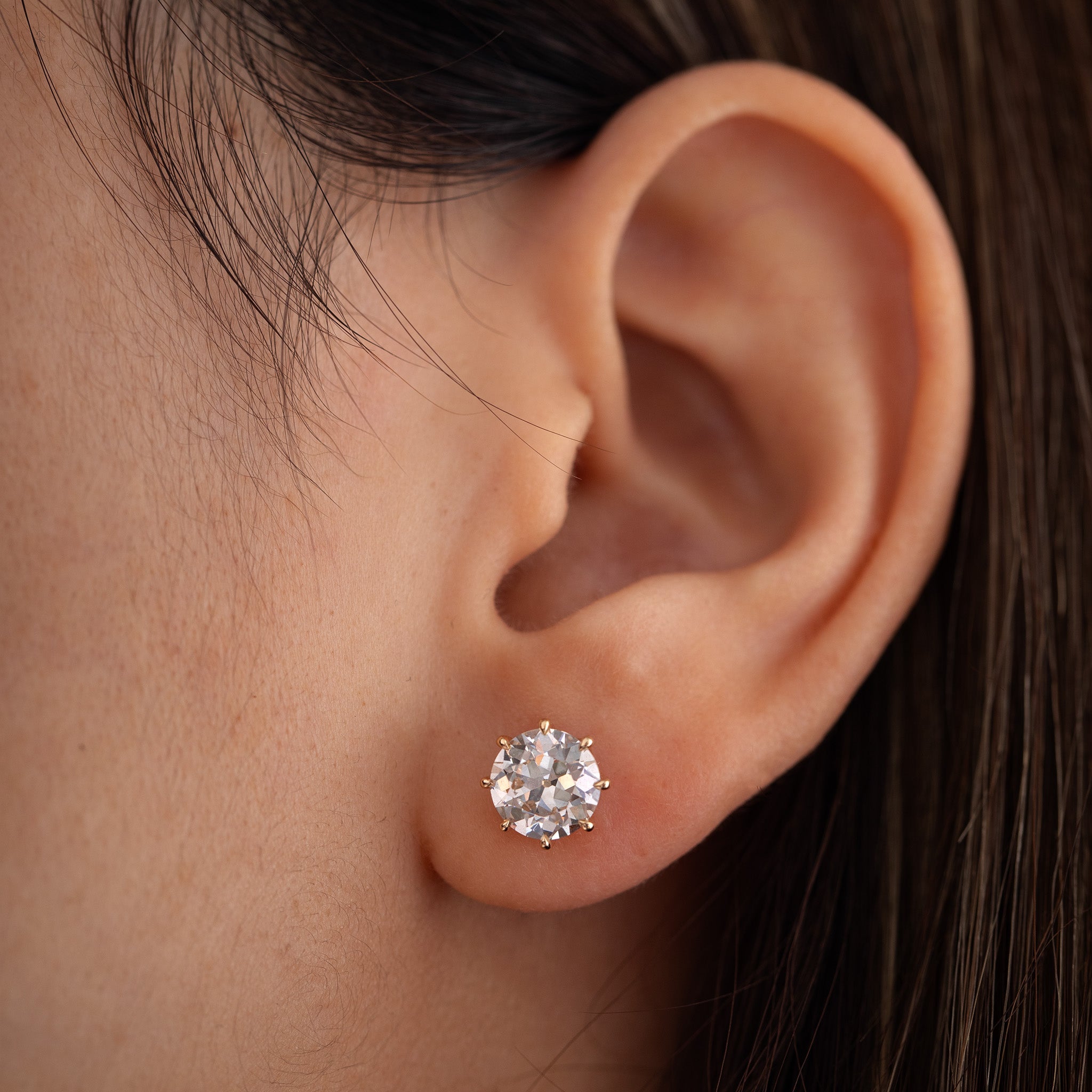 Cushion Lab Diamond Eight - Prong Crown Setting Stud Earrings - MMR