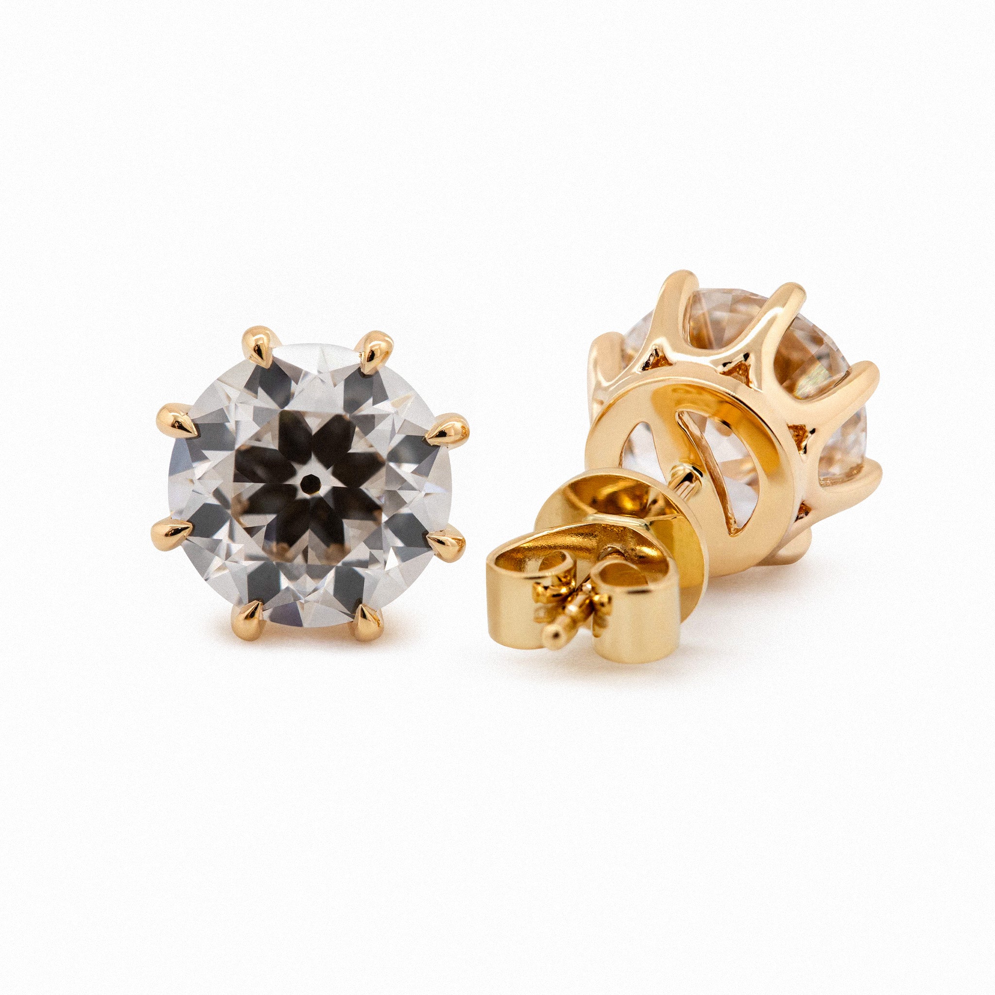 Cushion Lab Diamond Eight - Prong Crown Setting Stud Earrings - MMR