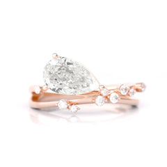 East - West Pear Shape with Crossover Shank Ring - MMR