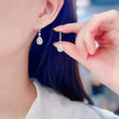 Elegant Pear Lab Diamond Halo Drop Earrings 0.75ct Each Pear Main Stone