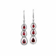 Elegant Pear Lab Grown Ruby Main Stone With Lab Diamonds Drop Earrings