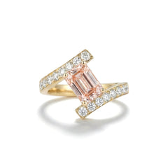 Emerald Cut Stone Twisted Ring - MMR