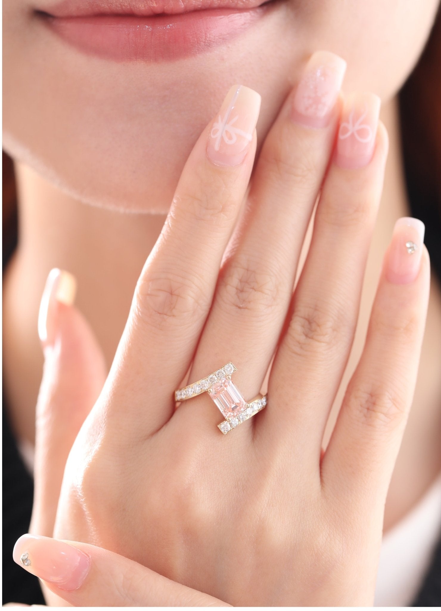Emerald Cut Stone Twisted Ring - MMR