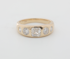 5 stones Round/ Asscher Fortune Ring