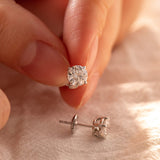 Fiorese 2 carat Round Cut Lab Diamond 14 Karat Gold Four Claw Prongs Basket Setting Stud Earrings for Women (GH+ Color,VS+ Clarity)