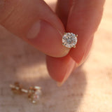 Fiorese 2 carat Round Cut Lab Diamond 14 Karat Gold Four Round Prongs Basket Setting Stud Earrings for Women (GH+ Color,VS+ Clarity)