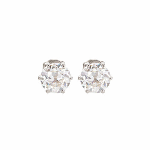 Fiorese 2 carat Round Cut Lab Diamond 14 Karat Gold Six Round Prongs Stud Earrings for Women (GH+ Color,SI+ Clarity)