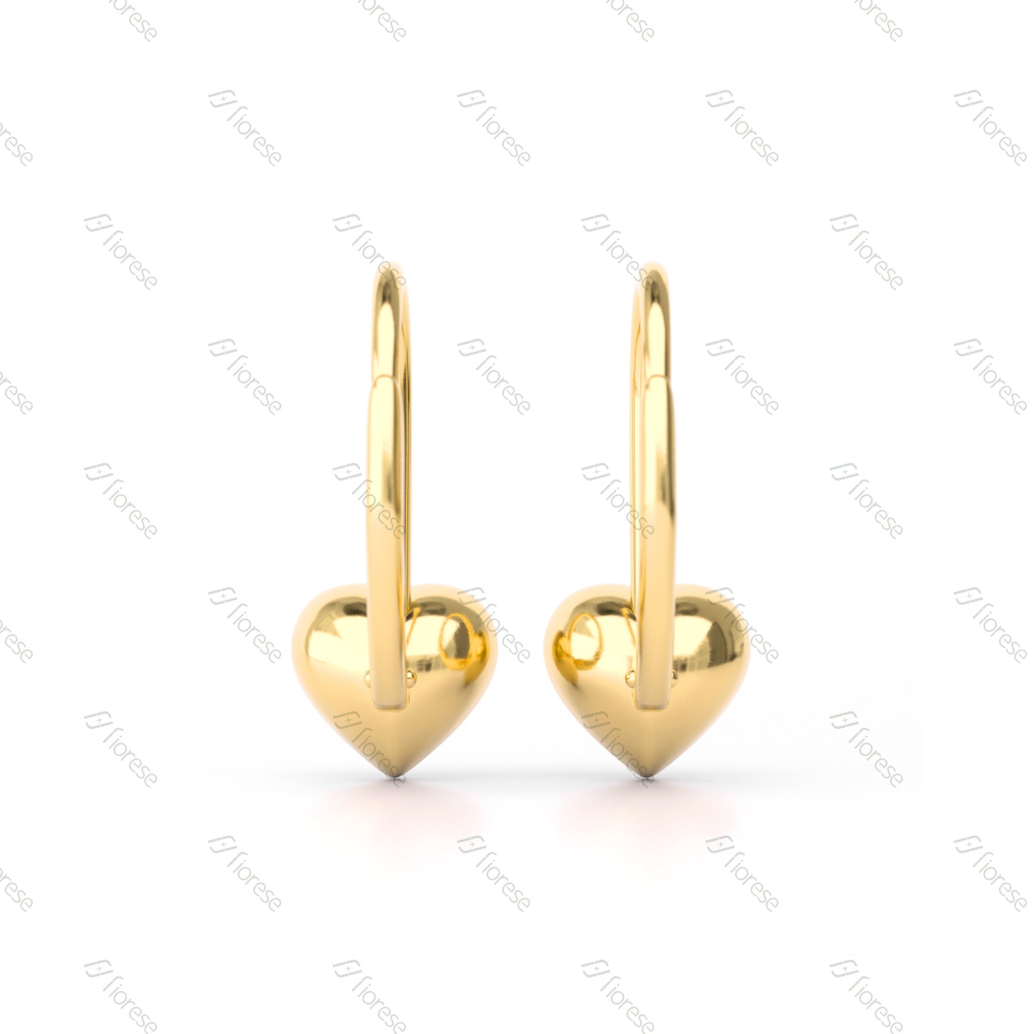 Heart Bezel Drop Earrings - MMR