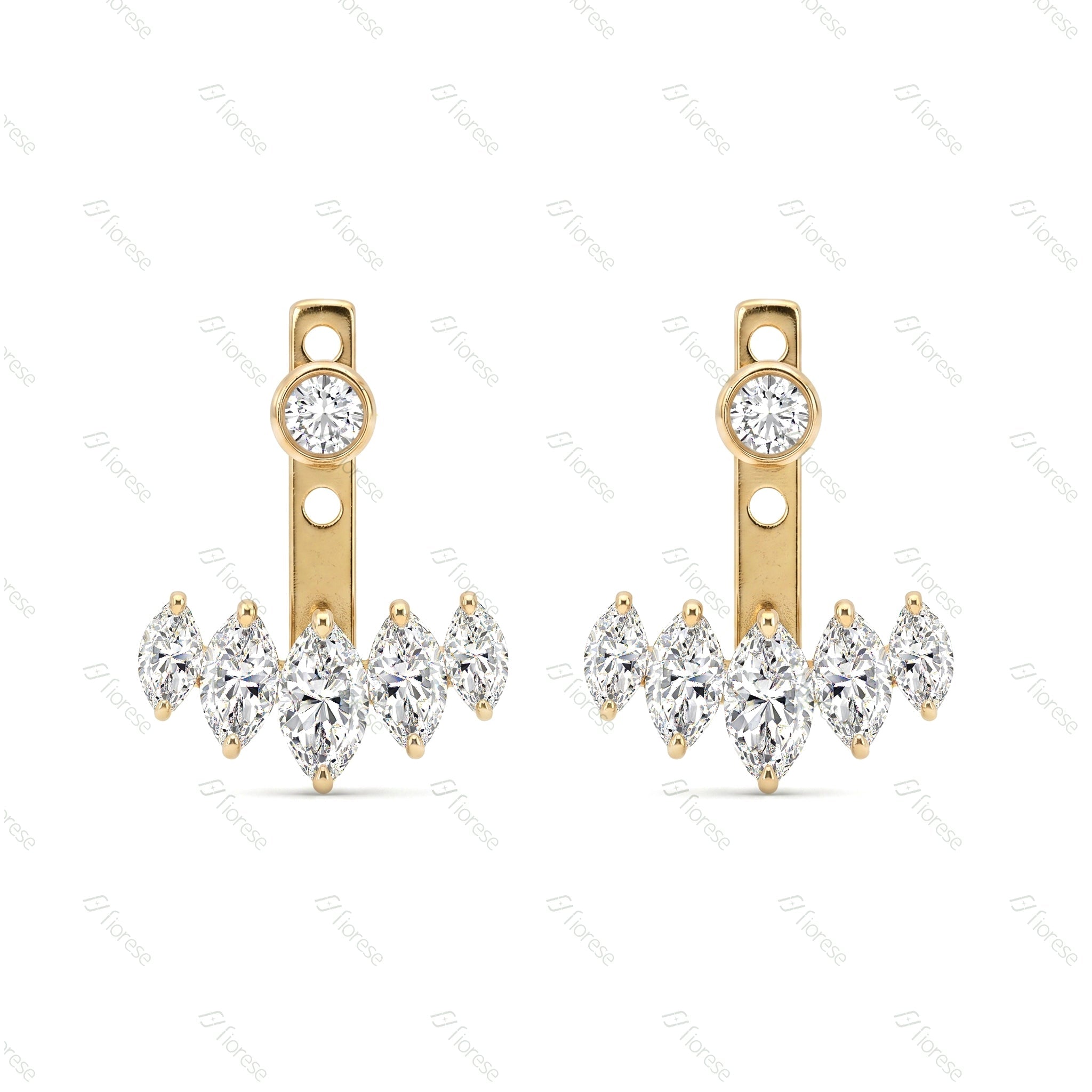 Heart Bezel Drop Earrings - MMR