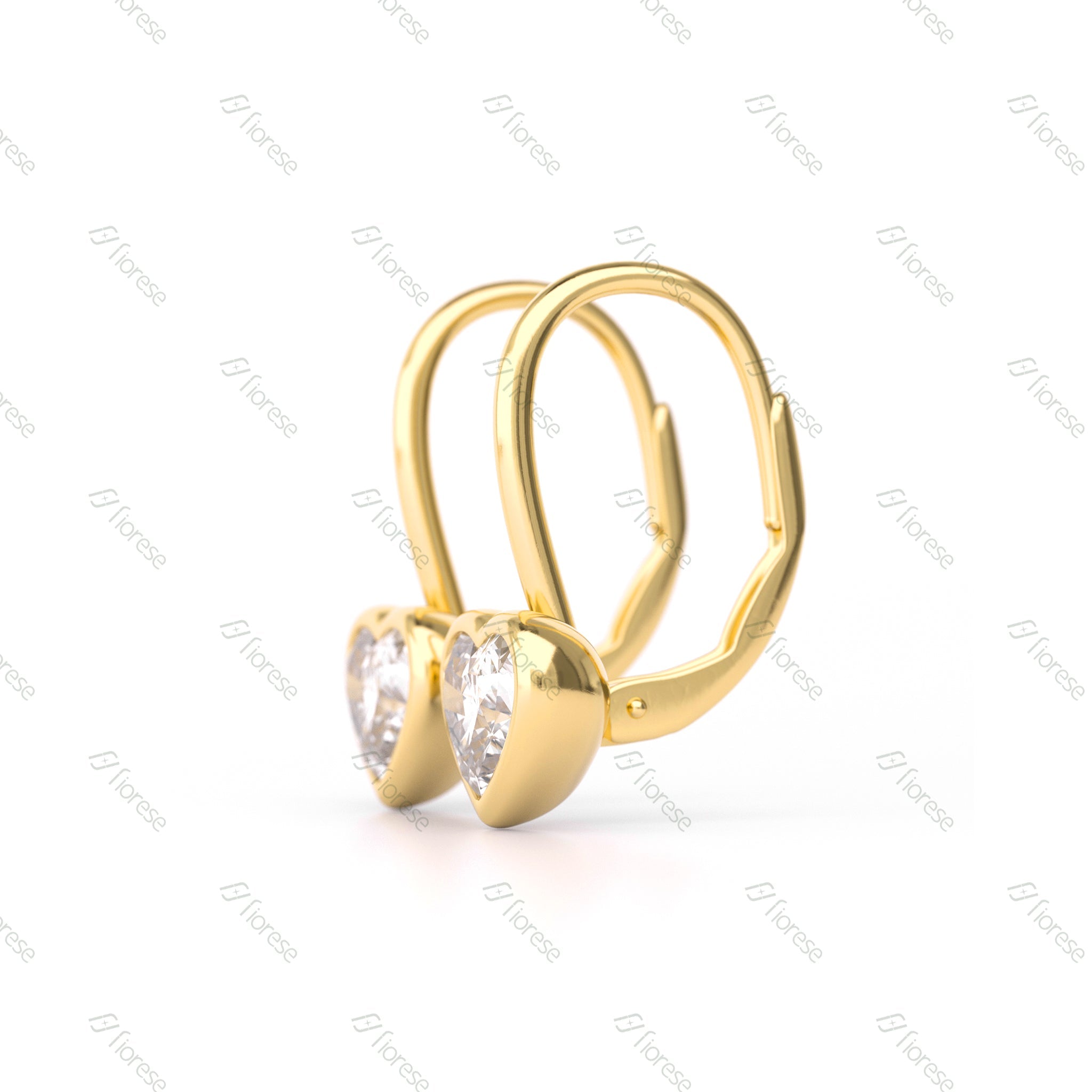 Heart Bezel Drop Earrings - MMR