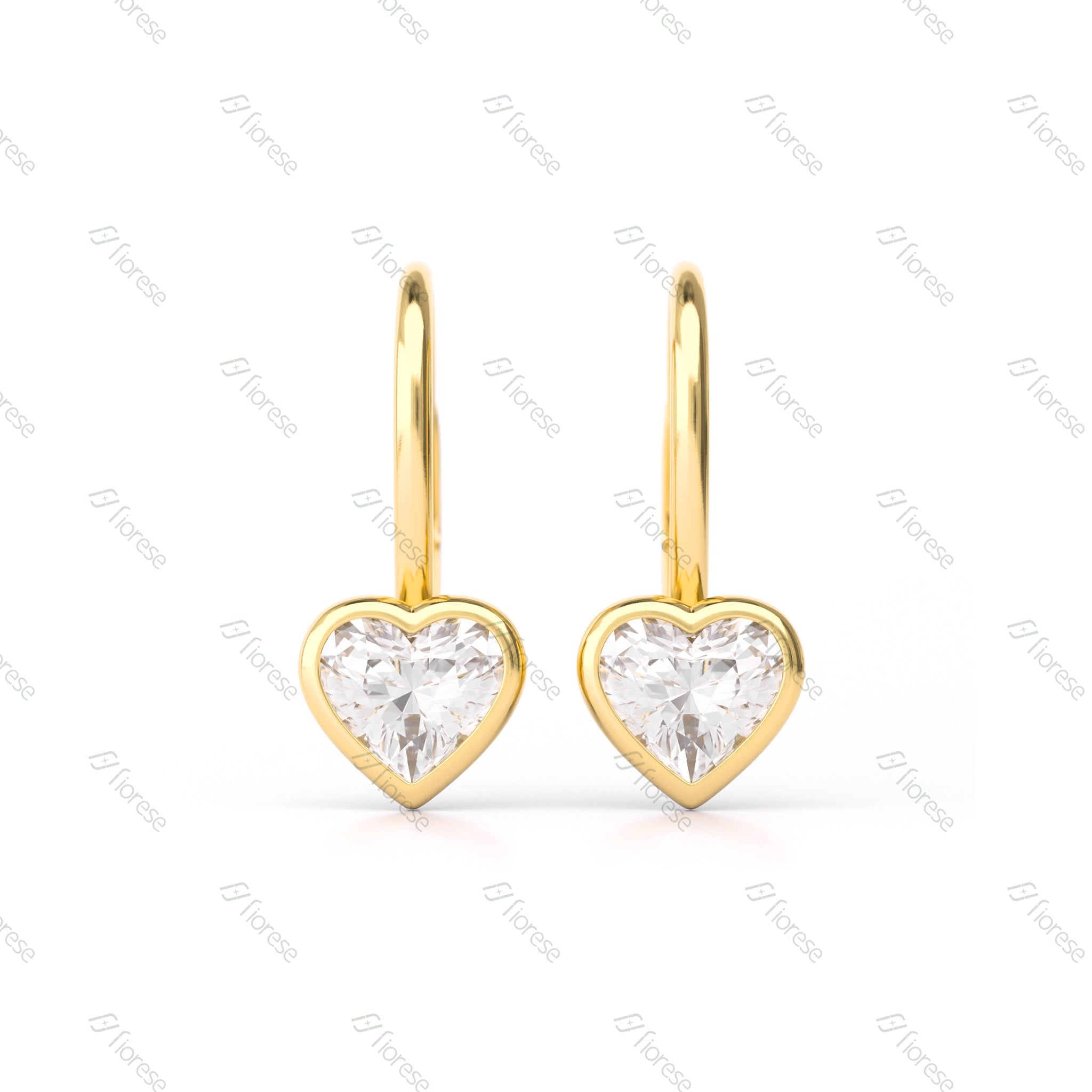 Heart Bezel Drop Earrings - MMR