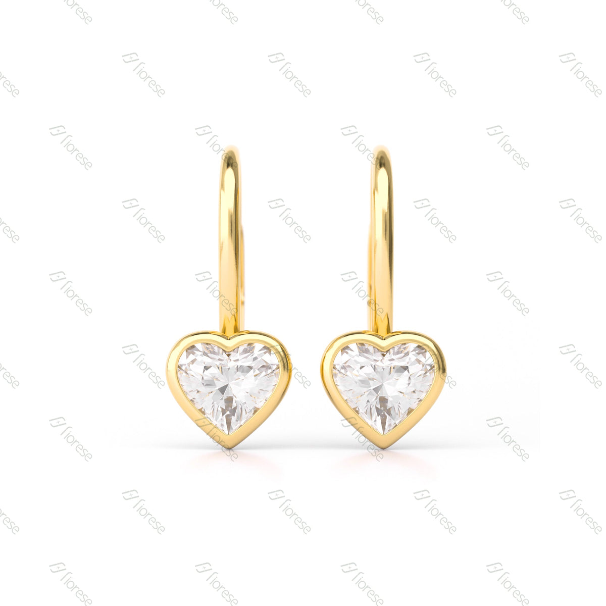 Heart Bezel Drop Earrings - MMR